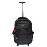 product_image_name-Generic-Trolley Backpack Wheeled Backpacks, Trolley Backpack Nylon Rolling Backpack with Wheels for Travel -Black-4