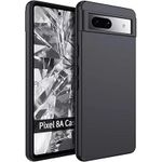product_image_name-Generic-Silicone Case Compatible with Google Pixel 8A, Full Body Silky Soft Touch Phone Case with Camera Protection, Shockproof Cover with Microfiber Lining, Black-4
