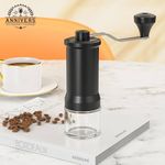 product_image_name-Generic-Manual Coffee Grinder Hand Coffee Bean Grinder Burr Grinder, Adjustable Coarseness Ceramic Burr Glass Jar Stainless Steel Crank Brush-1