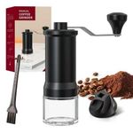 product_image_name-Generic-Manual Coffee Grinder Hand Coffee Bean Grinder Burr Grinder, Adjustable Coarseness Ceramic Burr Glass Jar Stainless Steel Crank Brush-2