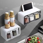product_image_name-Generic-Wall Mounted Organizer Rack Multi-function 3 Cups Sugar Spice Storage Condiment Bottle Storage Rack Dispenser Tool-5