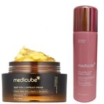 Medicube Collagen Glow Bubble Serum with Niacinamide + Deep Vita C Capsule Cream. Deeply Hydrates the skin, Gives a Glass skin Glow, Brightens, Smooths, Firms, Removes Dark Spots, Pigmentation, Acne Marks, Wrinkles, Fine Lines, Make skin Young & Improve elasticity