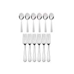 product_image_name-Generic-12 Pieces Cutlery Set (6 Forks, 6 Spoons) - Silver-1