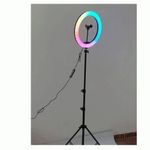 10Inch RGB LED Ring Light With Phone Clip - Multi
