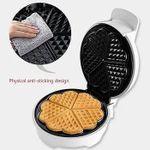 product_image_name-Generic-Waffle Maker Iron Machine, Heart - Shaped, Nonstick Coating, Electric Baking Pan, Frying Pan, for Quick Breakfast Kitchen-White/Black-6
