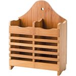 product_image_name-Generic-Bamboo Wooden Kitchen Utensil Holder, Flatware Cutlery Strainer Organizer for Countertop, 2 Divided Utensil Caddy Counter for Chopstick Spoons, Forks, Spatulas, Knivies Stand Drain Storage Holder Drying Rack Cooking Tool Tray Shelf Box-6