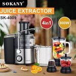 product_image_name-Generic-4 In 1 Electric Fruits Juicer For Blending Grinding Milling And Processing-Black/Silver-2