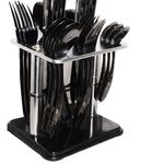 product_image_name-Generic-24pcs Cutlery (Forks,Spoons& Knieves) with a Stand - Black-2