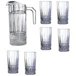 product_image_name-Luminarc- Elysees 7 Pack Glassware Water Set With 6 Highball Juice Glasses Tumblers And 1 Jug- Clear-2