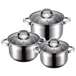 A Set of stainless steel cooking pots-Silver