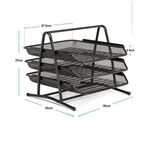 product_image_name-Generic-3 Tier Document Tray File Desk Organizer With Mesh Metal - Black-2