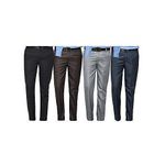  4Pack of Men's Formal Trousers - Black,Coffee Brown,Grey & Navy Blue