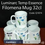 Elegant 6-Piece Luminac Flowered White Cups Set – Stylish & Durable Everyday Drinkware