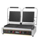 product_image_name-Electro Masters-Commercial Panini Press Grill With Grooved Grill Sandwich Maker Machine Electric Contact Grill Single (Double Grooved Top And Bottom) - Multicolor-2