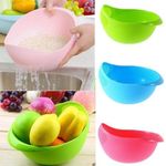 product_image_name-Generic-1Pc Fruits Vegetable Washing Bowl Food Strainer Rice Colander -Multi-colours.-1