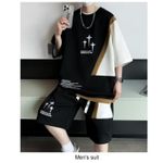 product_image_name-Fashion-2-PieceYouth Summer Casual Sports Set, T-shirt + Shorts - Black-2