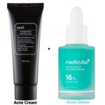 Dear Klairs Midnight Blue Calming Cream for Acne + Medicube Azelaic Acid 16% BB Calming Serum. Treats Acne, Soothes Redness, Irritation, Acne, Moisturizes, Brightens, Fades Blemishes, Dark Spots, Acne Scars, Sun Burns, Refine Pores, Smooths & Even the skin tone