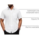 product_image_name-Fashion-Alimens & Gentle Men's Short Sleeve Dress Shirts Wrinkle Free Untucked Casual Button Down Shirt-2