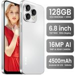 Kxd 13C 4G - 6.8" 128GB ROM 12GB RAM 16MP, 4G Network Dual SIM (With protective Cover) - Silver Blue