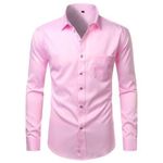 product_image_name-Generic-Men's Dress Shirt Men Long Sleeve Male Business Shirts Slim Fit Office Men Long Sleeved Shirt-1