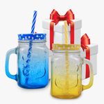 product_image_name-Generic-6 Piece BPA free Gradient Mason jar of milk tea cup Juice tumbler kettle Metal cover with a straw size straw-Q -2