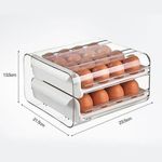 product_image_name-Generic-32 Eggs Tray Storage Box Double-deck Refrigerator Drawer, White-6