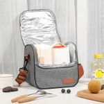 product_image_name-Generic-Portable Insulated Lunch Bag - Black/Grey/Blue-1