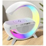 product_image_name-Generic-Wireless Charger Speaker - Portable Wireless Speaker Alarm Clock, Mp3 Player With Night Light And Alarm Clock , Multi - Color Changing Atmosphere Lamp - White-1