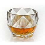 product_image_name-Generic-6 Piece Crystal Rum Whiskey Glasses Set Bar Glass For Drinking Bourbon Whisky Scotch Cocktails Cognac Old Fashioned Cocktail Tumblers (16 Crystal Rocks Whiskey Glass Bowl 350 ML- Clear-6
