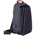 product_image_name-Generic-Mens Sling Bag 13" Laptop Bag with USB Charging Port Chest Shoulder Backpack - Grey Black-1