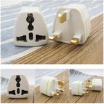 product_image_name-Generic-1 Piece Of UK Plug Adapter 3 Pin Universal Adapter Travel Adapter China Converter EU Socket To UK Plug- White-3