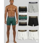 Premium Cotton Boxers Briefs 6-pack -Grey , white & black (multi-color)
