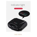 product_image_name-Sokany-2 Bread Slices Waffle Maker With Fast Heating Plates-Black-2