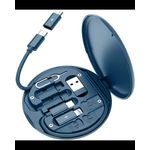 product_image_name-Generic-Multi USB Charging Adapter Cable Kit, Humorous 9 In 1 Cable Case, USB Adapter Multi Charging Cable Case, USB Adapter Kit, Multi Charging Cable Storage Box Contains SIM Card Holder, Phone Holder(Blue)-7