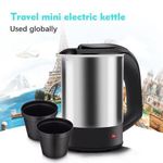 product_image_name-RAF-0.5L Small Stainless Steel Travel Electric Kettle Portable Hot Water Boiler with 2 Water Cups with Boil-Dry Protection- Multicolor-4