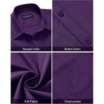 product_image_name-Fashion-Alimens & Gentle Shirts Mens Dress Shirts Stretch Short Sleeve Formal Business Wedding Button Down Shirt Wrinkle Free (Purple)-4