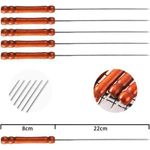product_image_name-Generic-6-Piece Set of Stainless Steel Barbecue Skewers with Wooden Handles-1