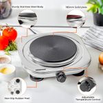 product_image_name-Geepas- Stainless Steel Single Hot Plate, Indicator Light, GHP32023 1500W, Adjustable Temperature Control, Overheat Protection-Multi-2