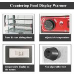 product_image_name-Generic-66*45*68CM Countertop Food Warmer Display Case 3 Shelf Hot Warming Showcase with Front and Back Sliding Door and Water Tray- Black -4
