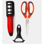product_image_name-Generic-3-Pc Kitchen Utility Set Knife Sharpener, Scissors, Peeler- Multi Colours -1