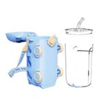 product_image_name-Generic-500ML Bus Water Bottle For Kids With Strap, Sipper, & Straw Leakproof, Bpa Free With Lock Tritan Juice Bottle For School Kids Cup For Girls & Boys- Multicolor-2