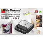 Hoffmans 3-in-1 Sandwich Maker Set - Silver/Black