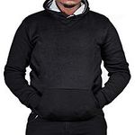 product_image_name-Emmanuel Ahimbisibwe-Plain Front Pocket Designed Hoodie - Black-1