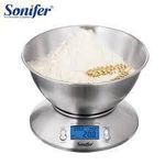 product_image_name-Sonifer-Digital Kitchen Scales Food Scale Kitchen Electronic Scales, Environmentally Friendly Natural Bamboo Board Suitable For Family Kitchen Living Room Multifunction 5Kg- Silver-2