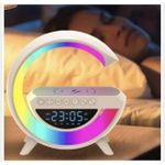 product_image_name-Generic-Wireless Charger Speaker - Portable Wireless Speaker Alarm Clock, Mp3 Player With Night Light And Alarm Clock , Multi - Color Changing Atmosphere Lamp - White-5