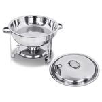 product_image_name-Generic-Chafing Dish Round Chafer Buffet Catering Warmer Food And Water Pan, Lid, Solid Stand And Fuel Holder- Silver.-8
