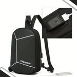 product_image_name-Fashion-Hard Sling Bag With USB Port & Password Lock -Black-1