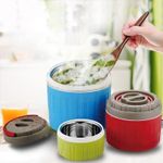 product_image_name-Generic-3 Piece Of Stainless Steel Insulated Food Container Set For Rice And Soup Dishes, Vacuum Insulated Lunch Box- Multicolor-1