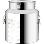 product_image_name-Generic-10L Stainless Steel Milk Can Canister Dairy Pot Large Bucket With Lid - Tote Milk Jug Oil Barrel , Water and Wine Container Pail Bottle With Carry Handle and Buckle for Liquid And Solid Storage and Transporting Liquid Coffee Bean Tea Food Can-1