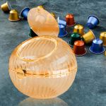 product_image_name-Generic-Transparent Spherical Coffee Capsule Holder Tabletop Storage Box Decorative Jar Organizer Candy Snack Pot With Lid For Sweeteners Sugar Packets Creamers -3